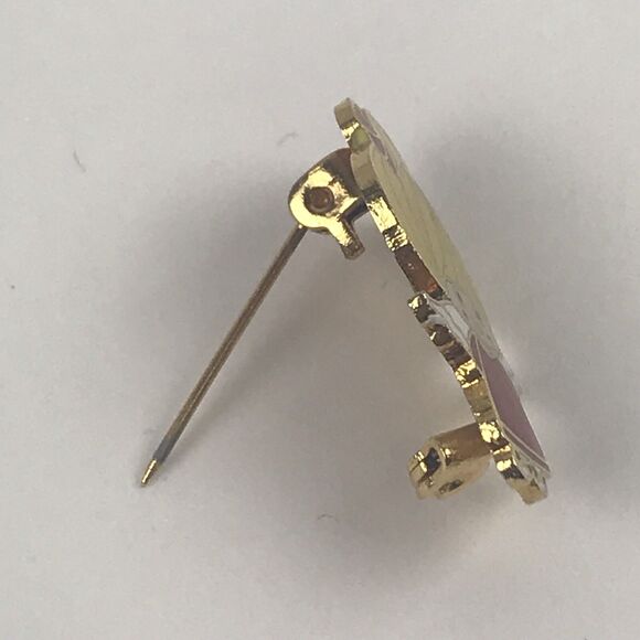 1974 Angel Brooch Enamel GGC Taiwan Blonde Girl Angel Small Pin 1" EUC - Picture 4 of 5